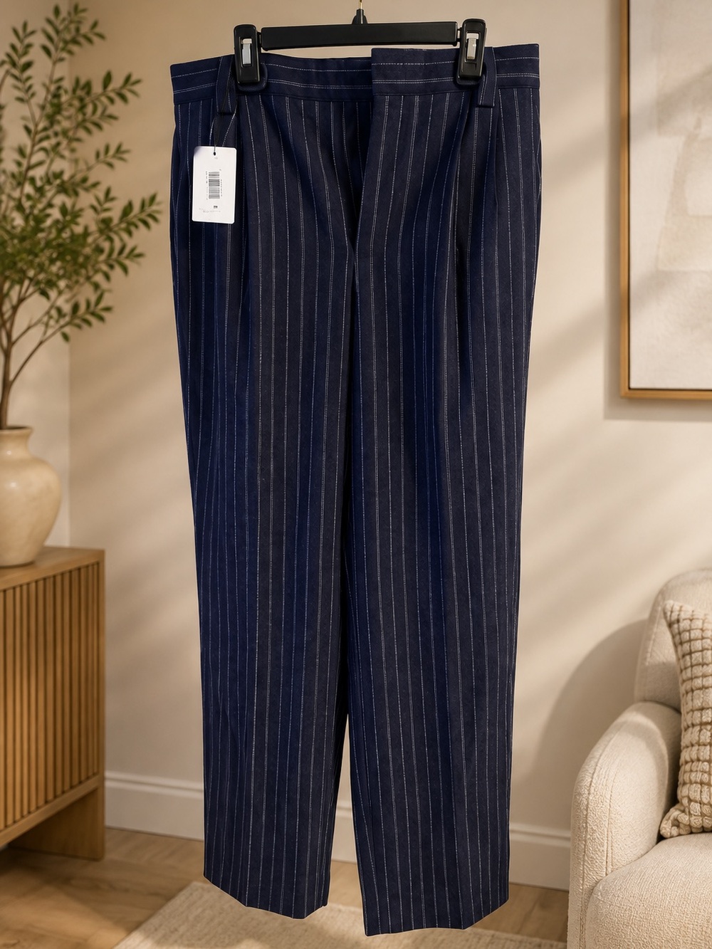 NWT 30x32 Nordstrom Dark Blue Pinstripe Dress Pants